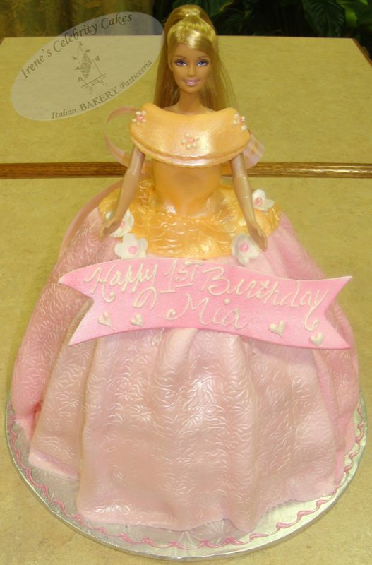 Doll cake in a pink gown